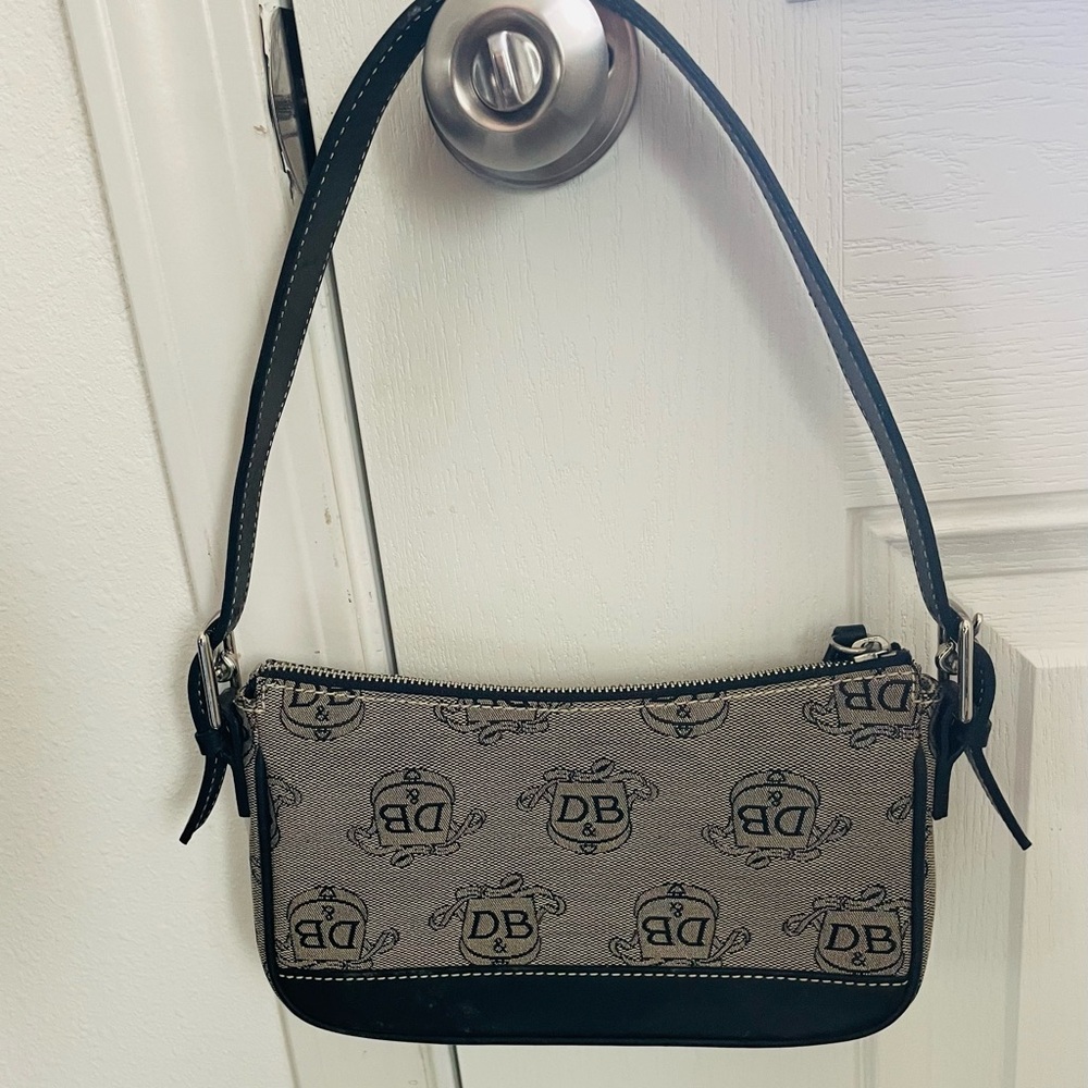 Dooney & Bourke Black and Cream Shoulder Bag